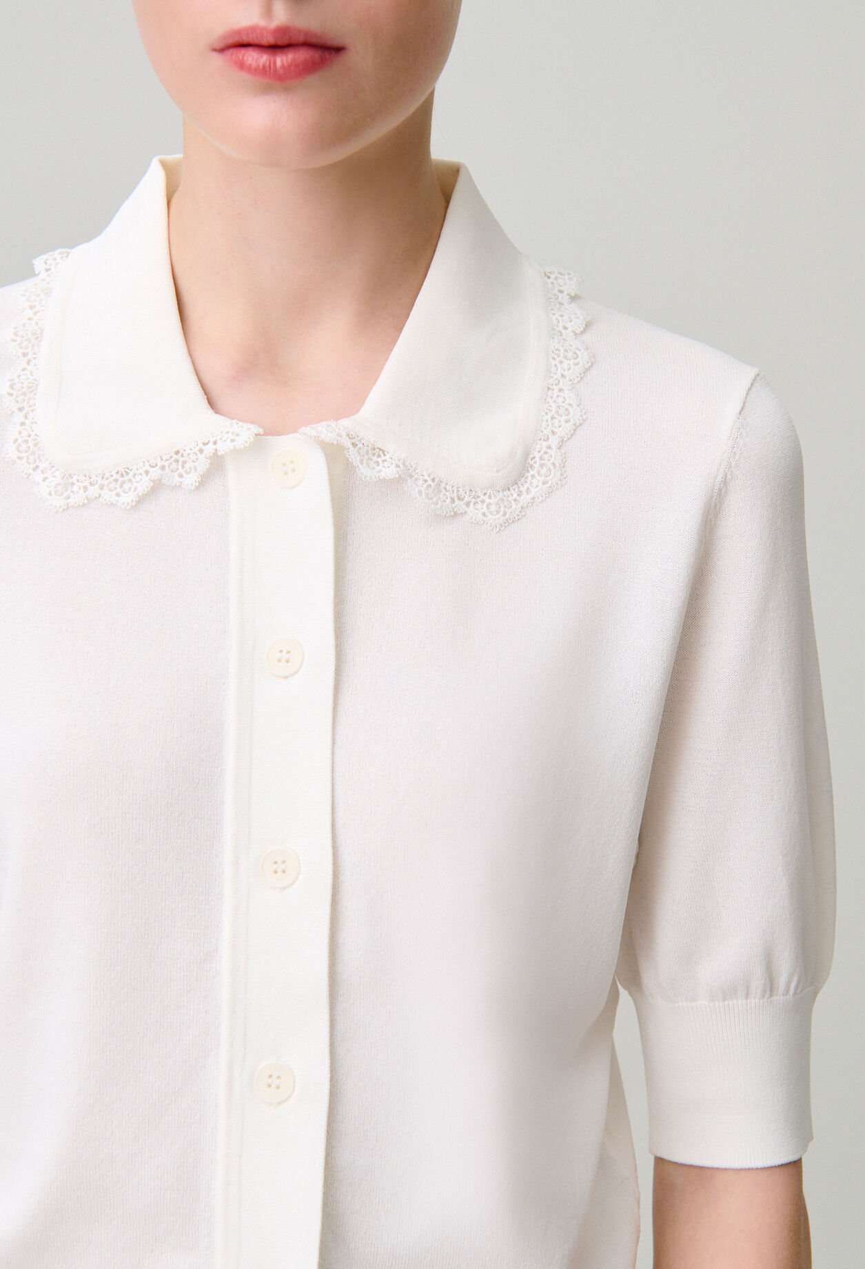 Lace knit cardigan