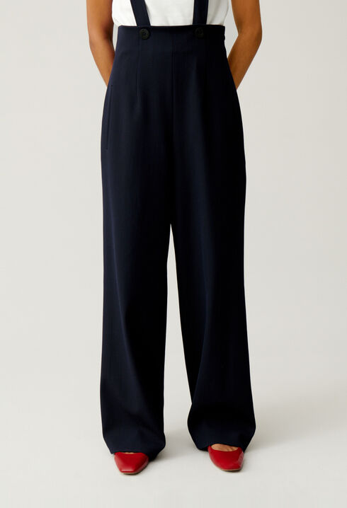 Navy trousers with braces
