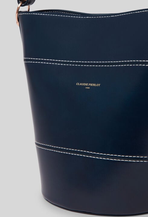 Adjustable leather bucket bag