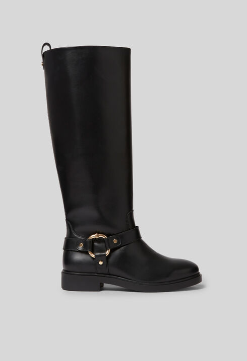 High leather boots