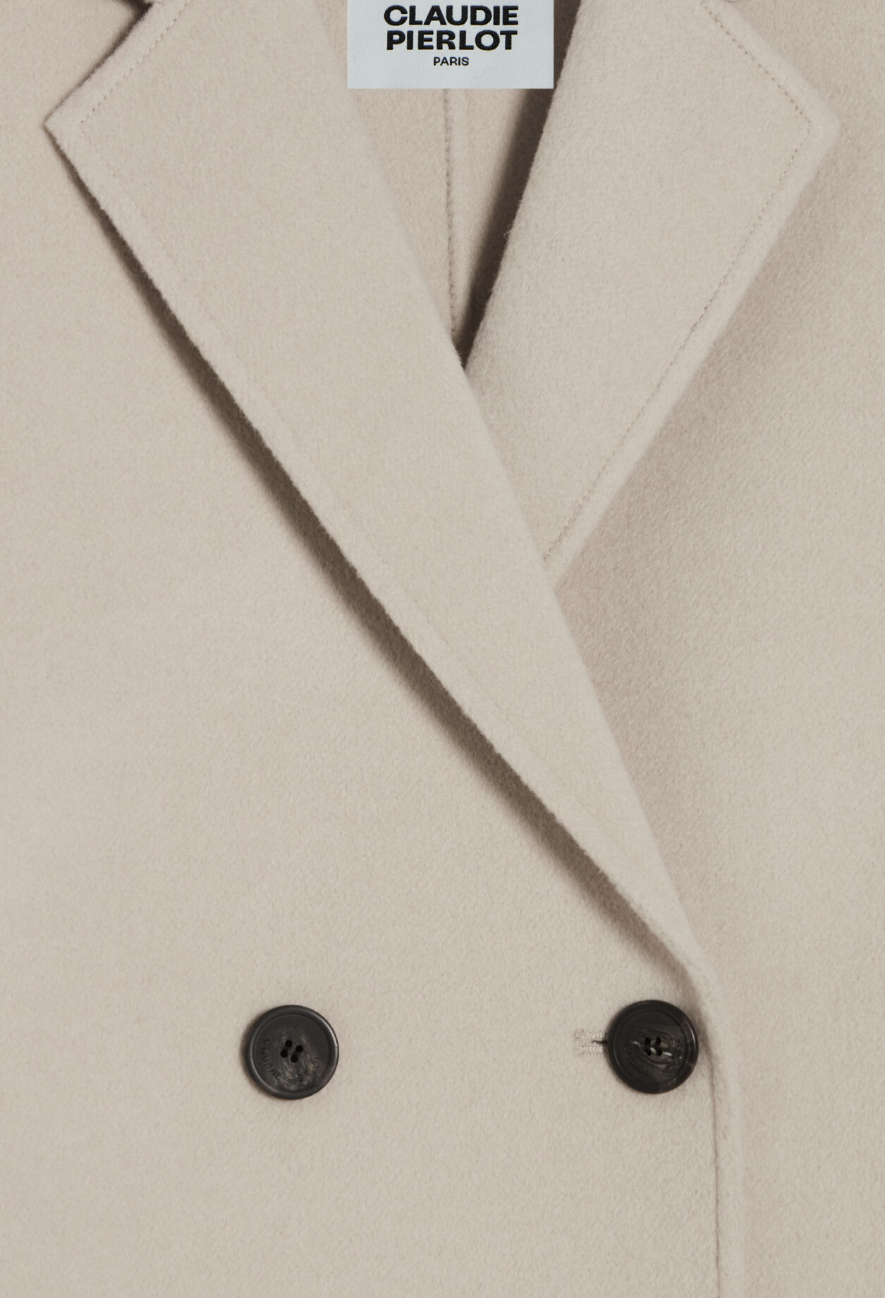 Mid-length beige wool blend coat 