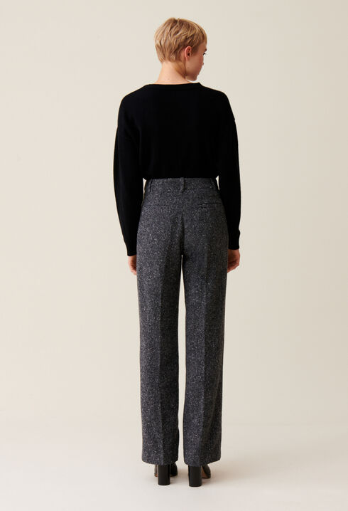 Grey wool suit trousers