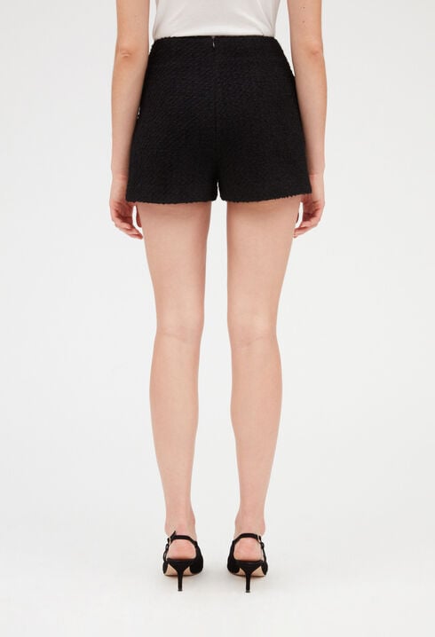 Black tweed shorts
