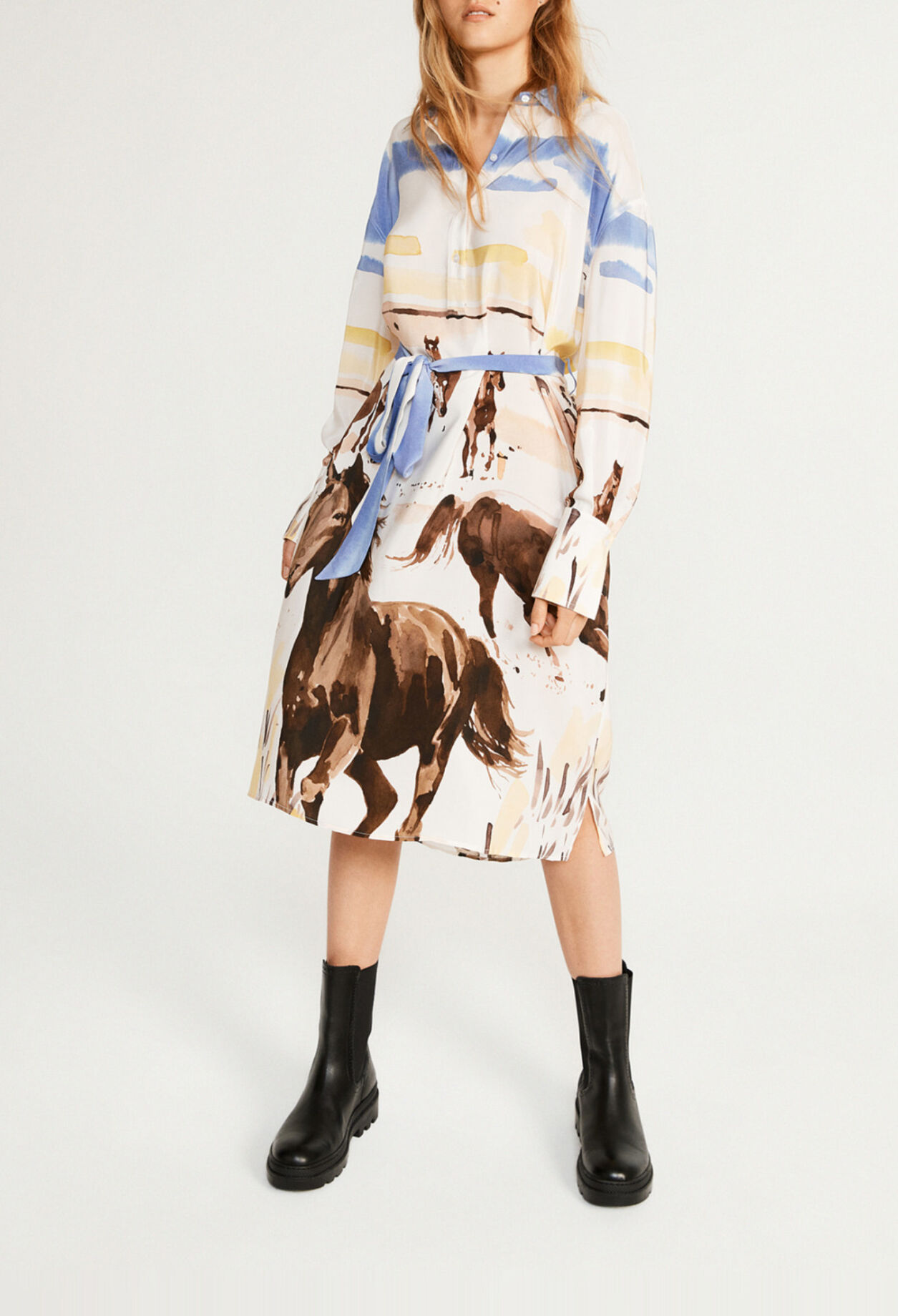 Printed silk dress