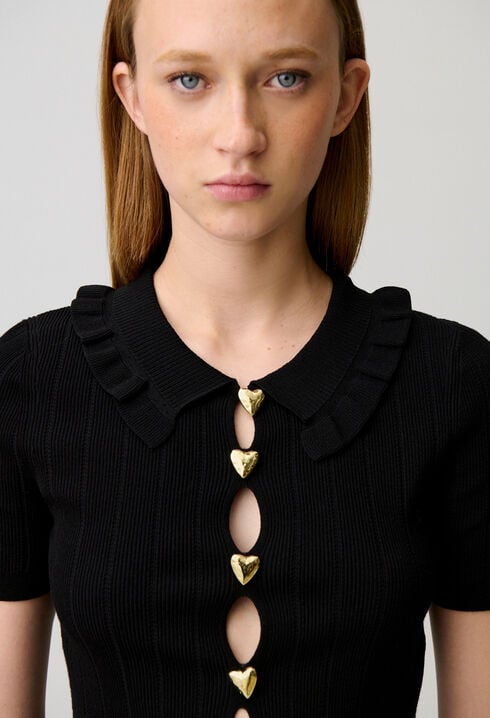Heart open-knit top