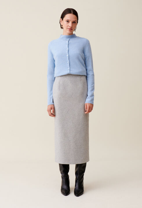 Light grey high-waisted skirt