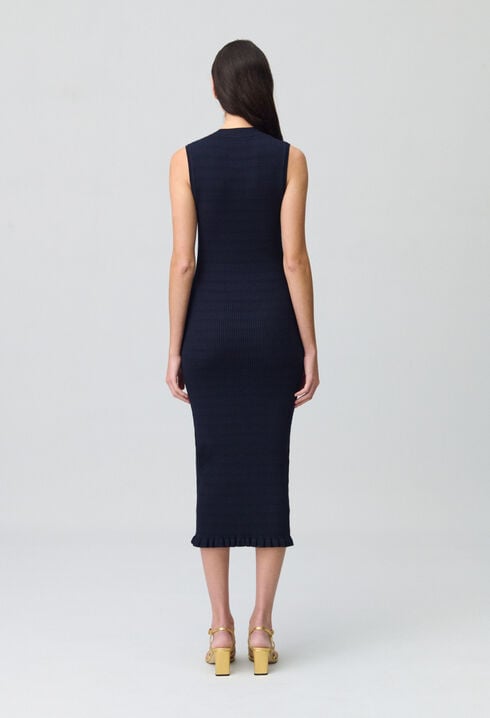 Long knit dress with bows