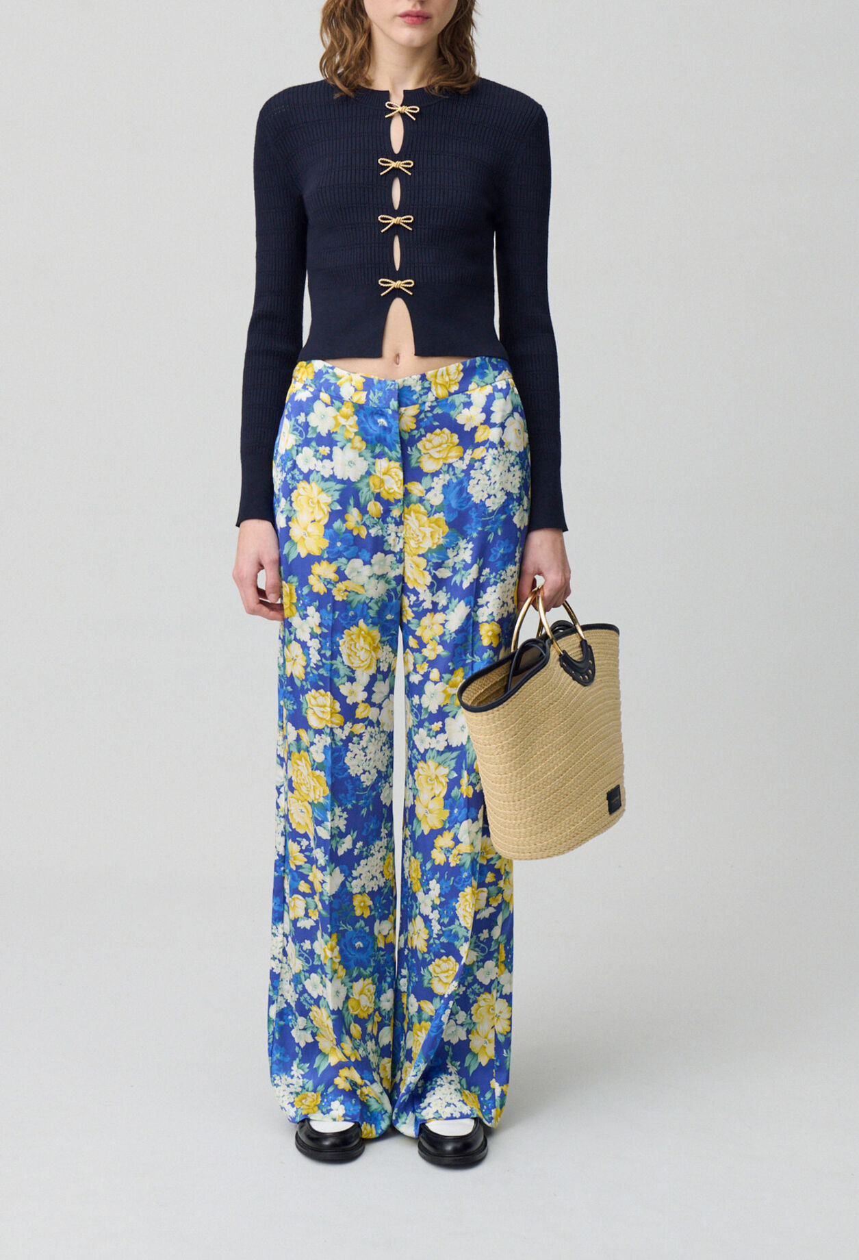 Wide Leg Floral Trousers