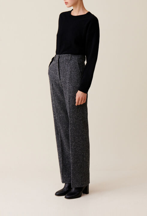 Grey wool suit trousers