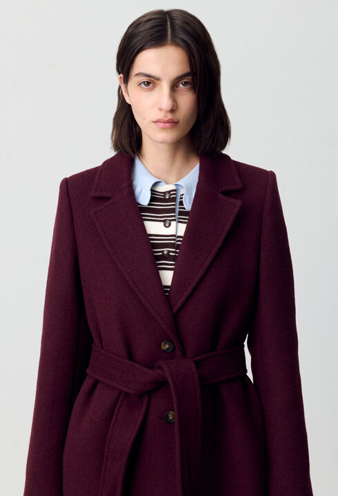 Long double-breasted wool coat
