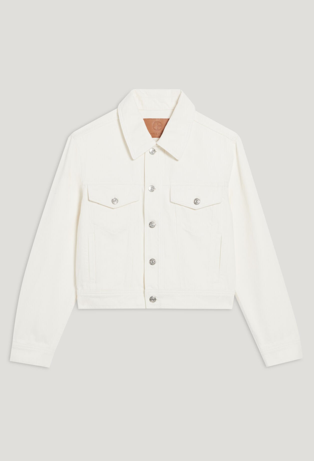 Straight-leg cream denim jacket