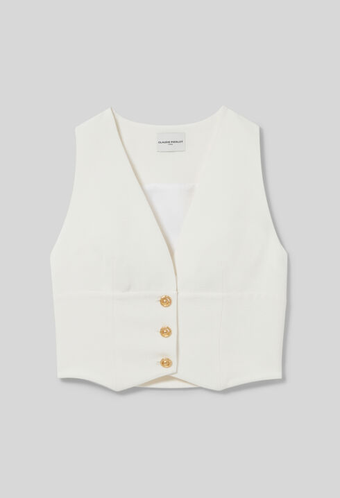 Top with buttoned jacket style