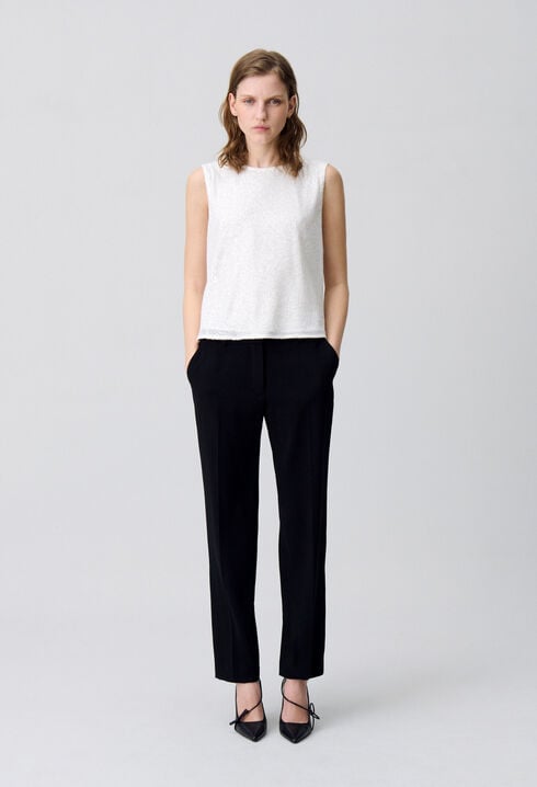 Off-white sequinned sleeveless top