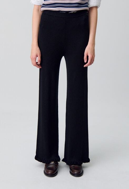 Flared Knit Trousers