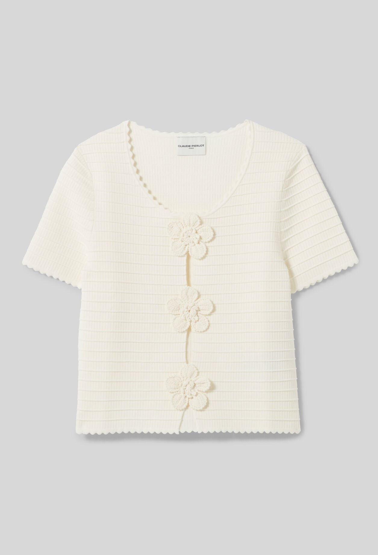Striped short-sleeved jumper