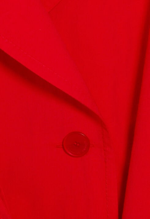 Long red trench coat