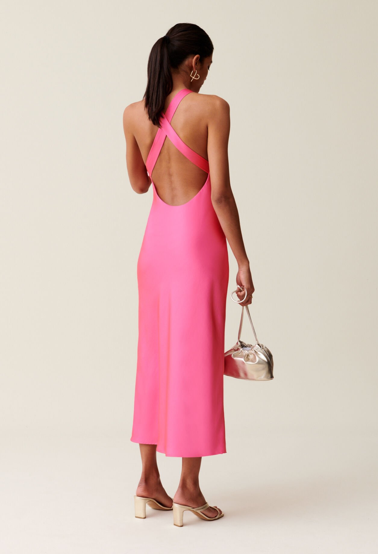 Long satin dress