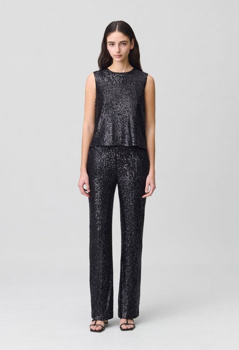Black sequin top