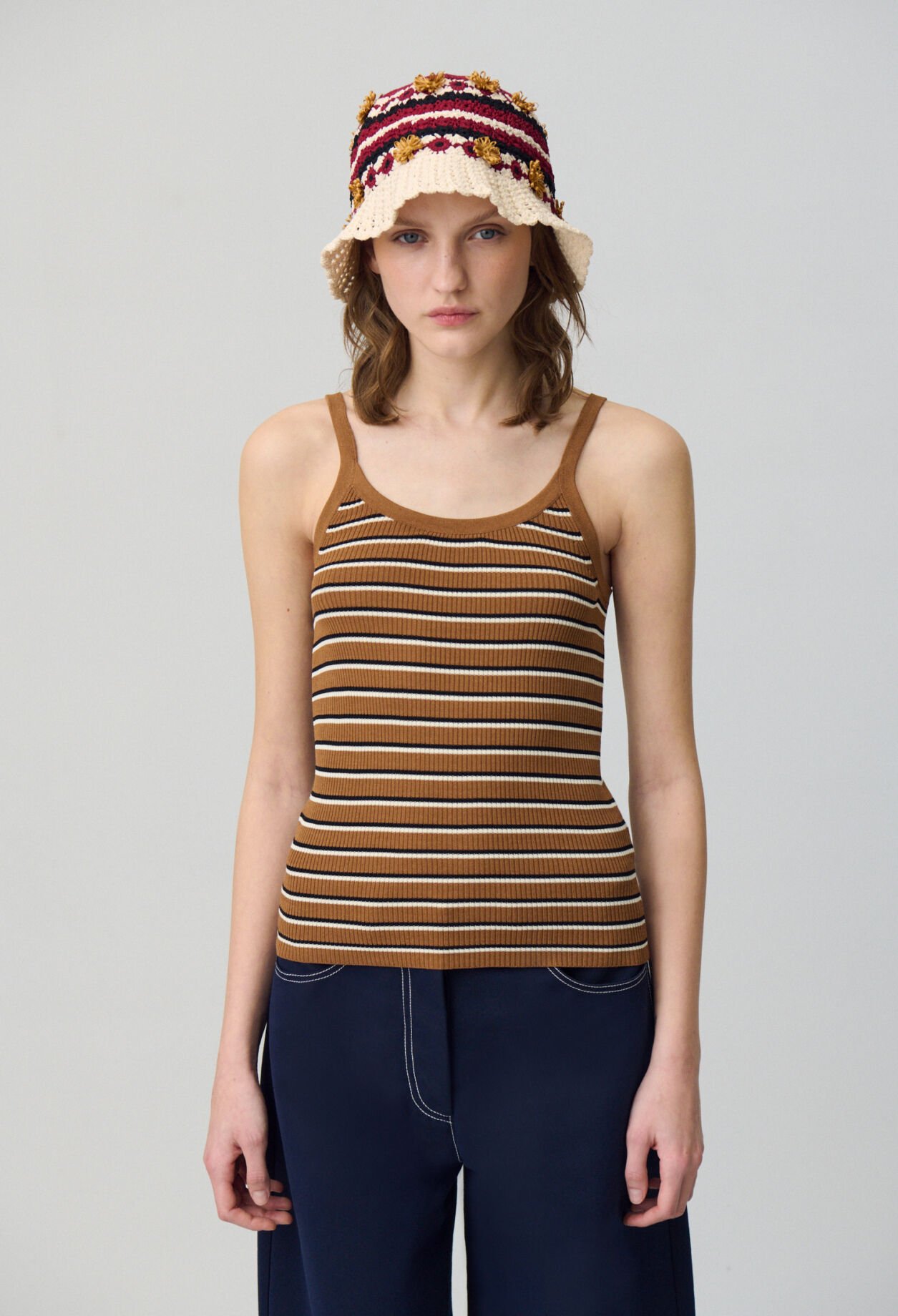 Striped Fine Knit Tank Top