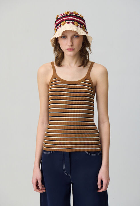Striped Fine Knit Tank Top