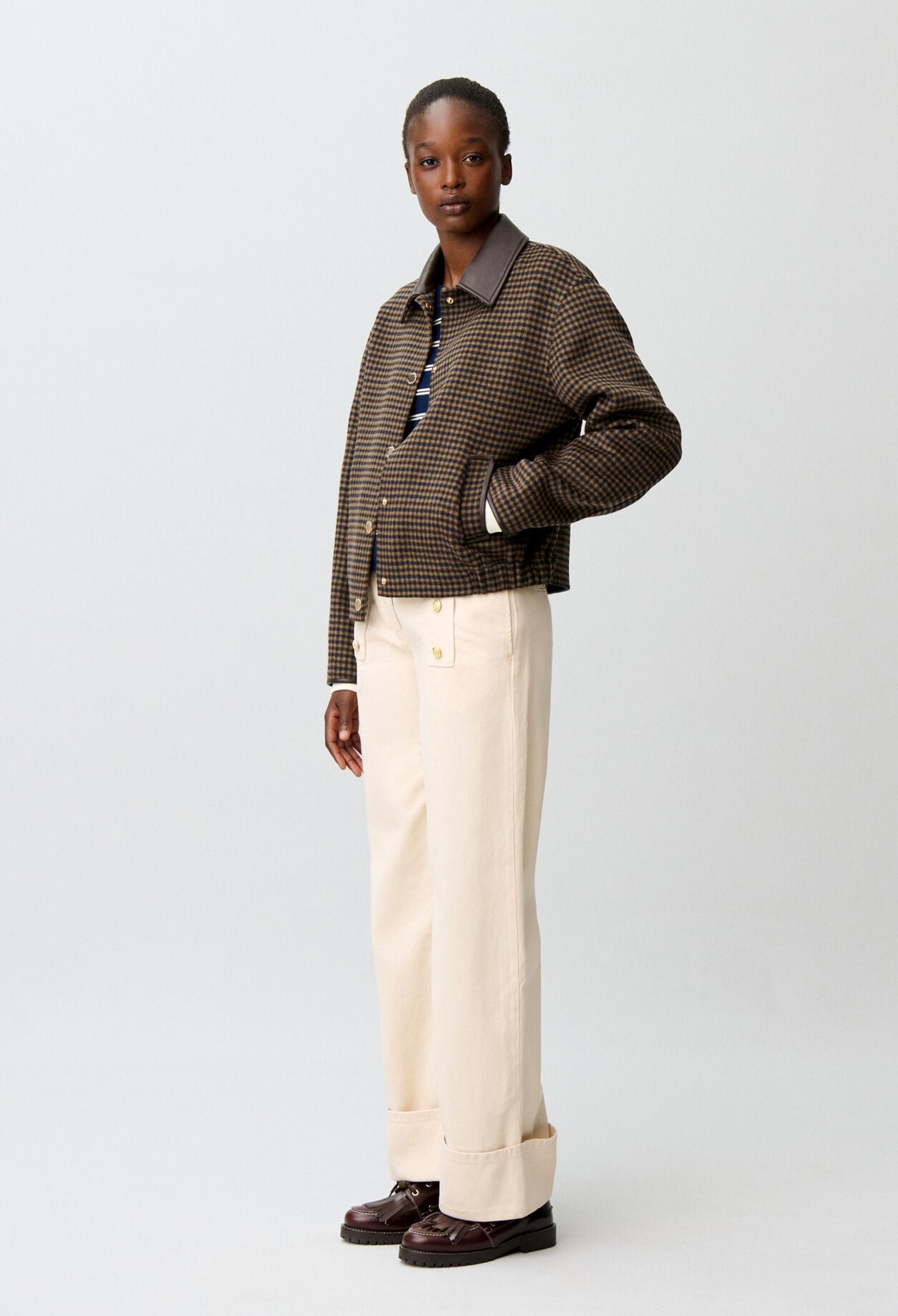 Short wool blend coat