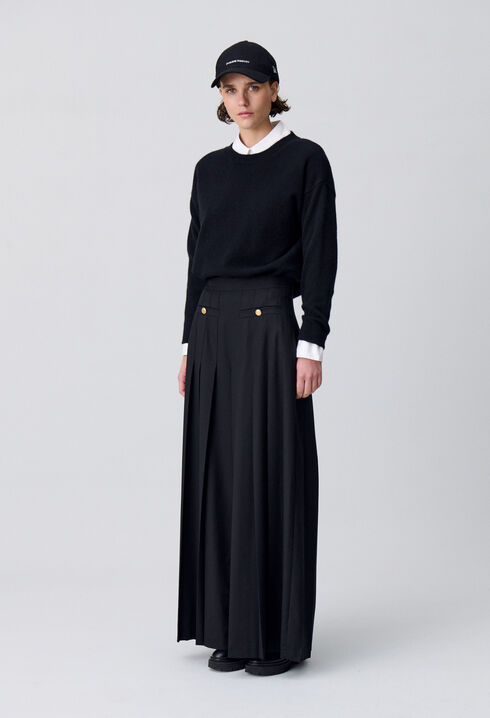 Pleated Wide-Leg Trousers