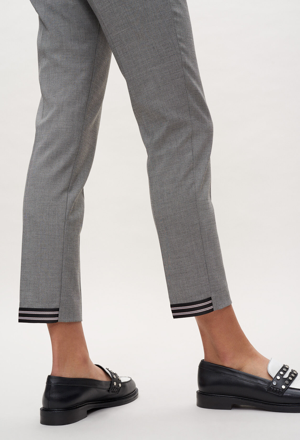 High-waisted tailored trousers