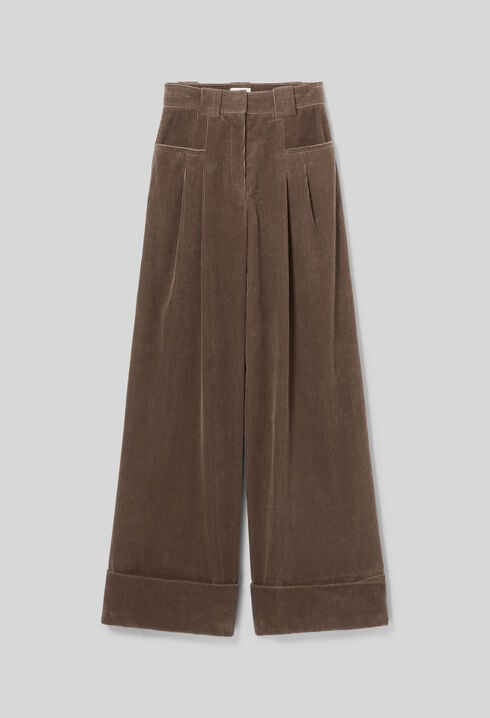 Wide-Leg Velvet Trousers