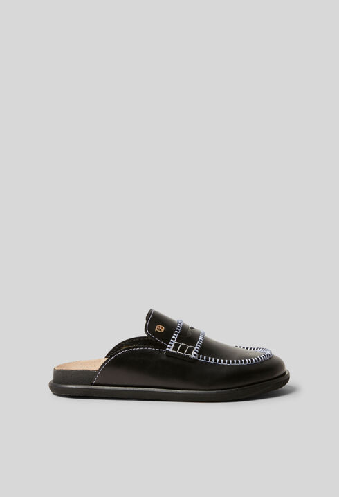 Smooth leather mules