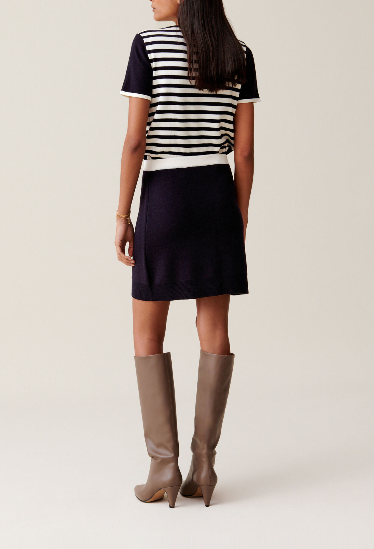 Wool Skirt with Elastic Waist