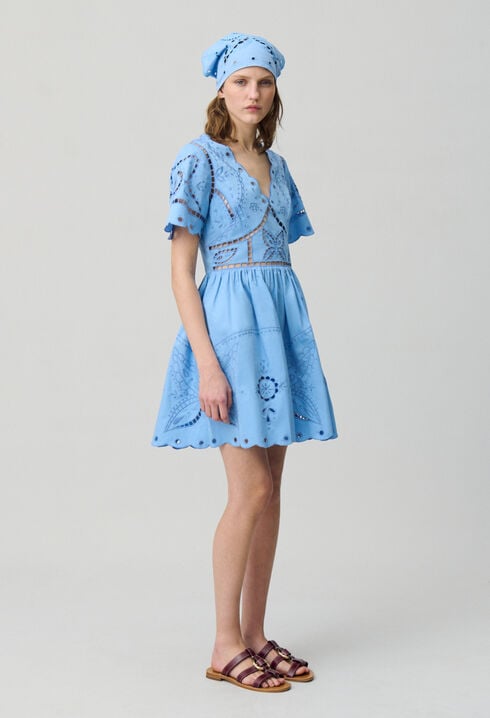 Short Dress Butterfly Embroidery