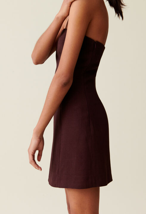 Cappucino strapless short dress