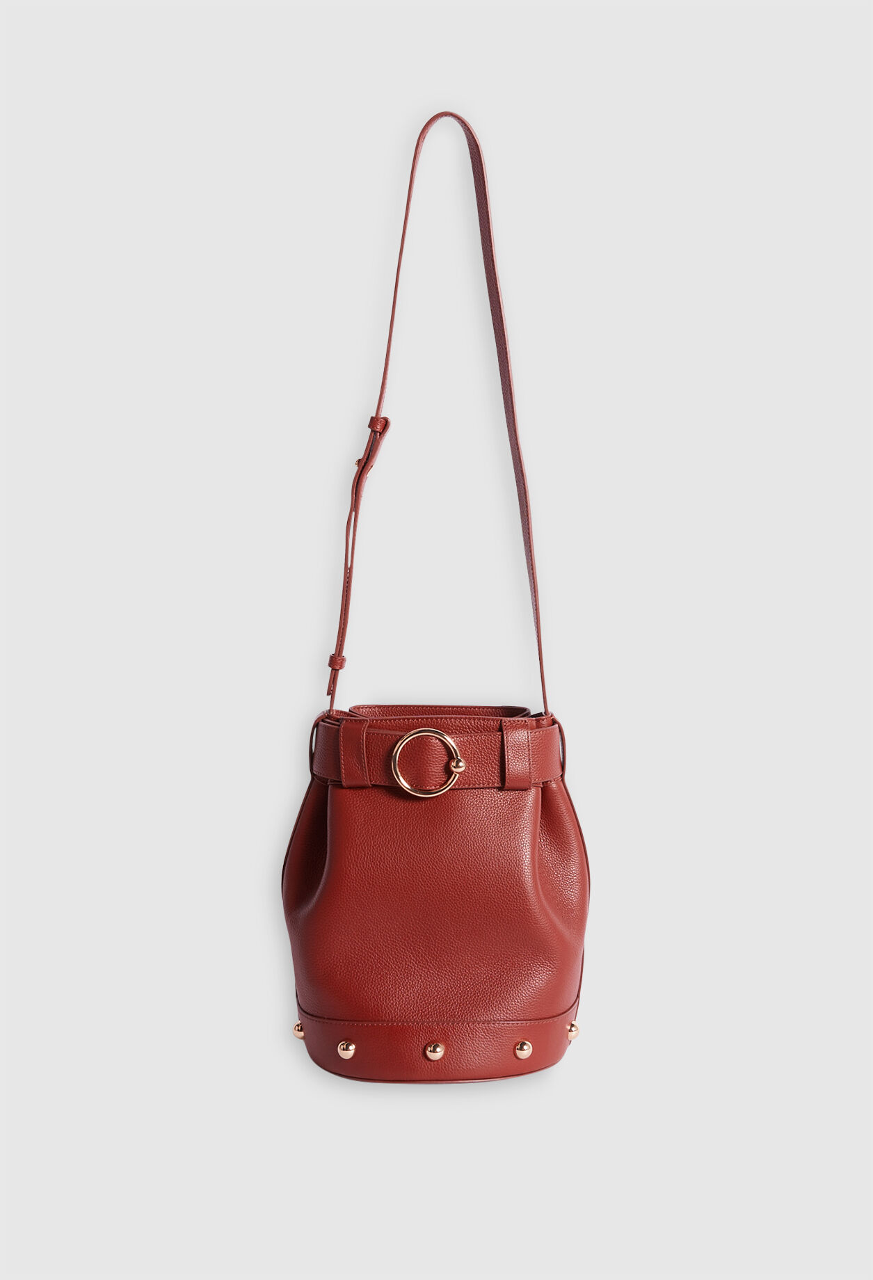 Eco-friendly leather bucket bag