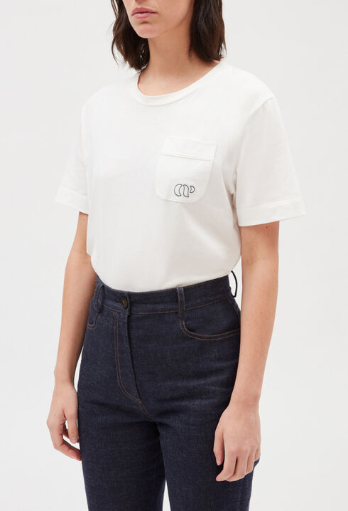 Ecru short-sleeved T-shirt