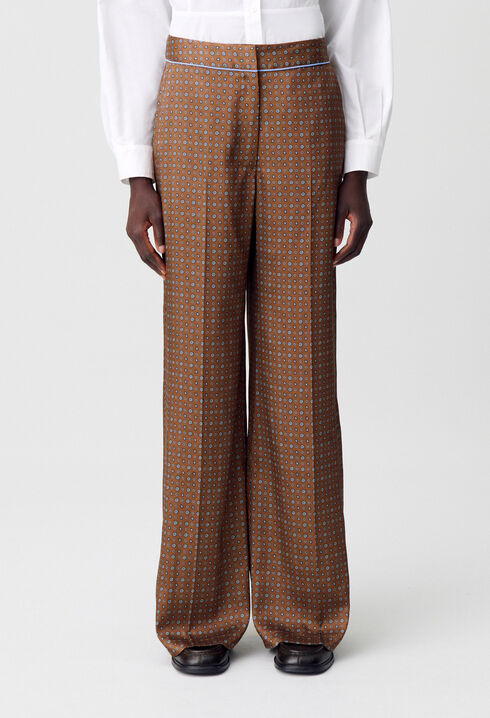 Printed fluid trousers