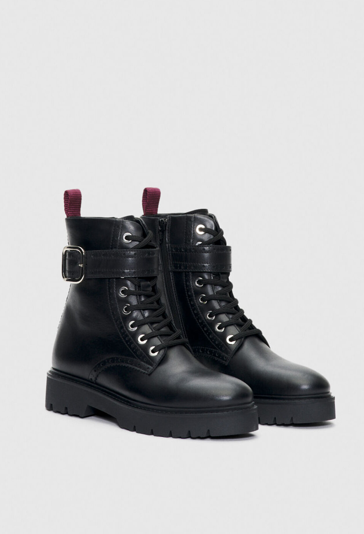 Responsible leather lace-up boots