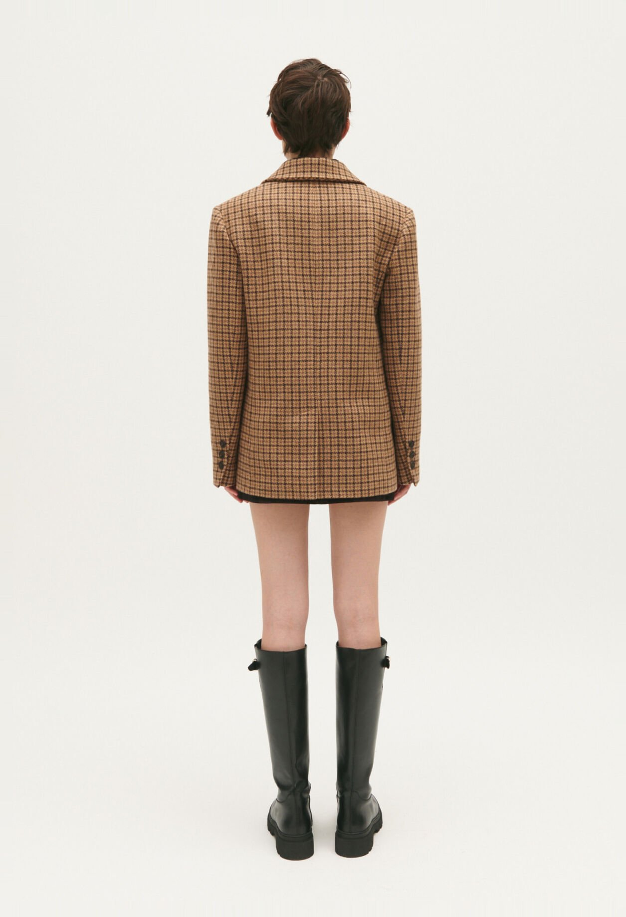 Checked velvet jacket