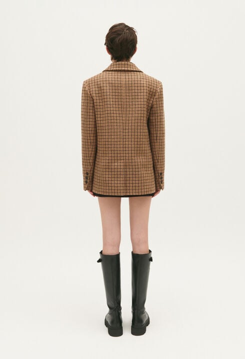 Checked velvet jacket