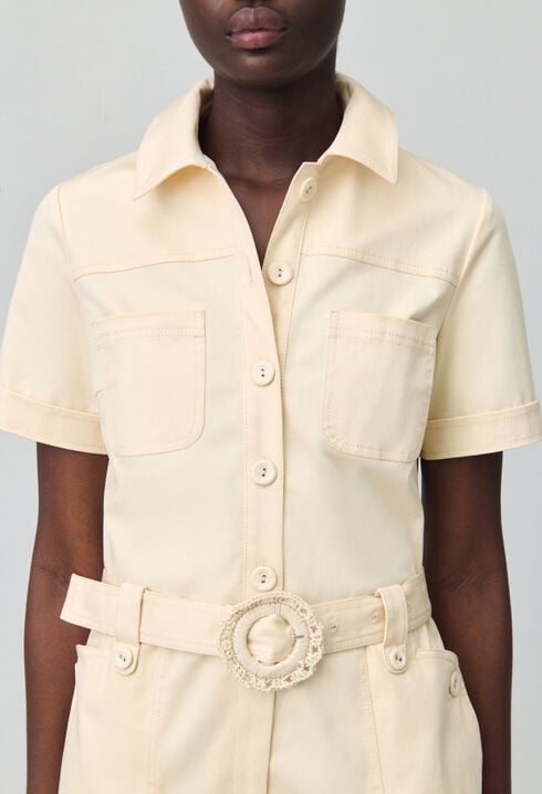 Shirt collar jumpsuit