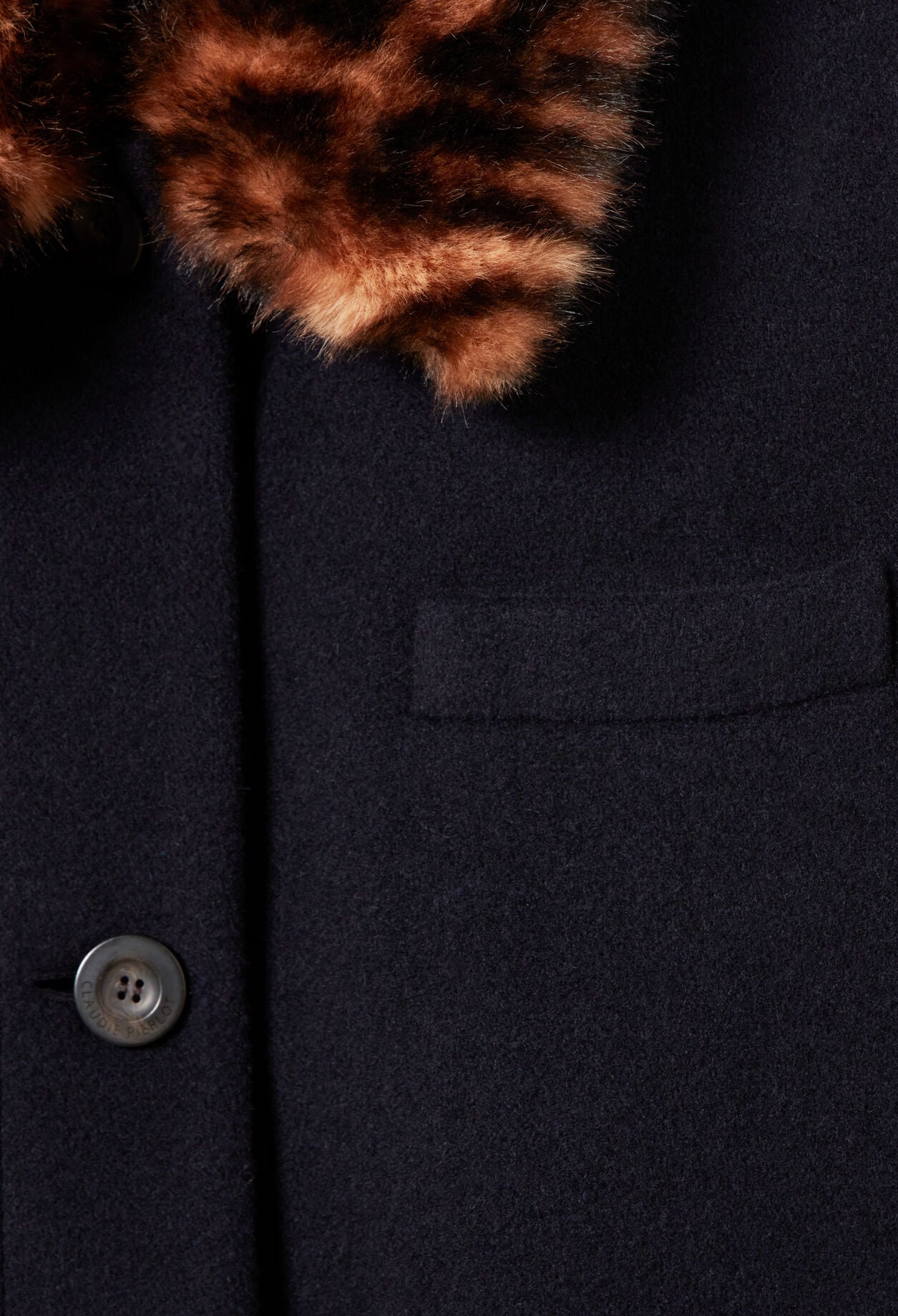 Long leopard-print wool coat