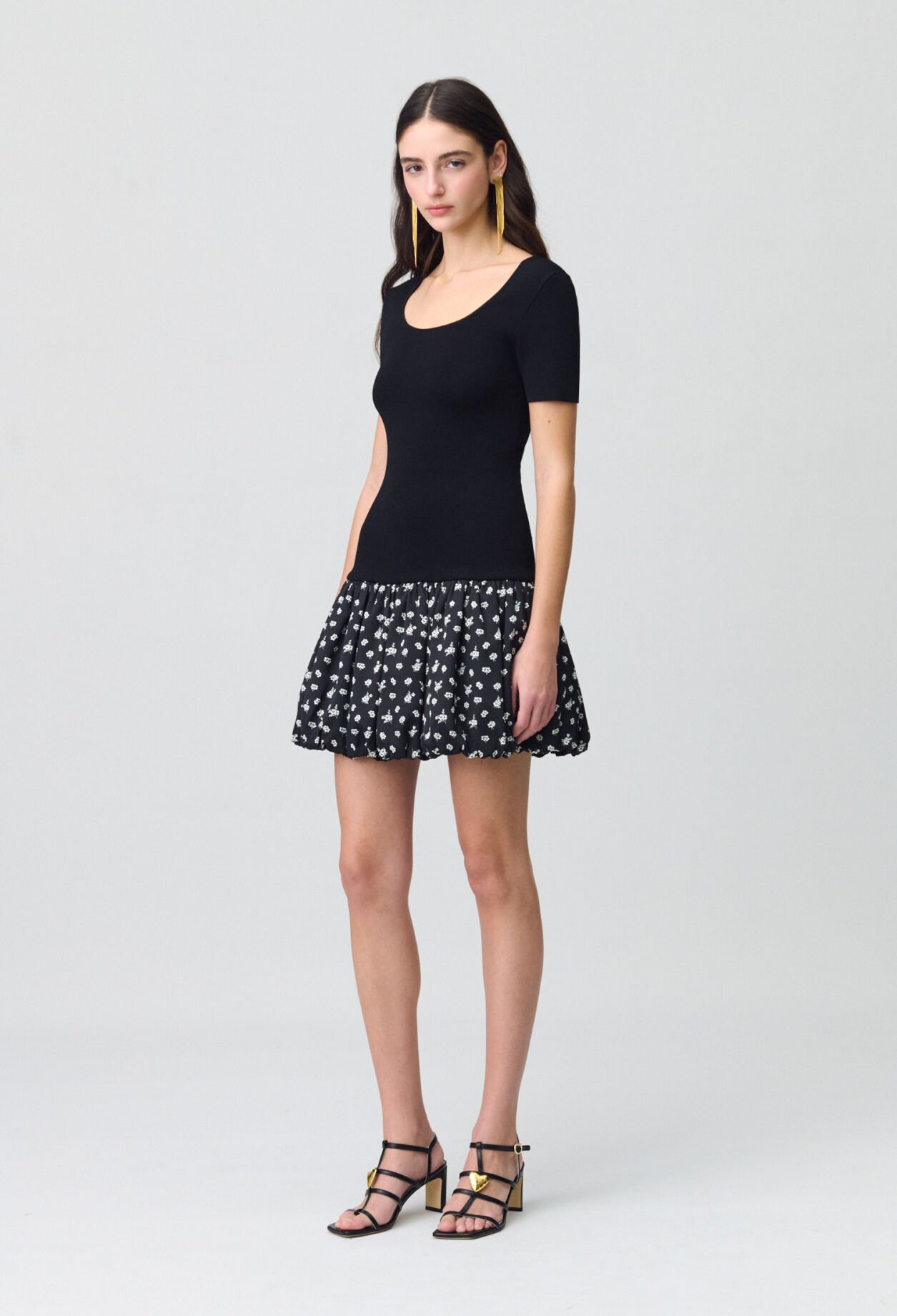 Short Bubble Dress with flowers