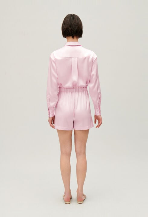 Blush smocked playsuit