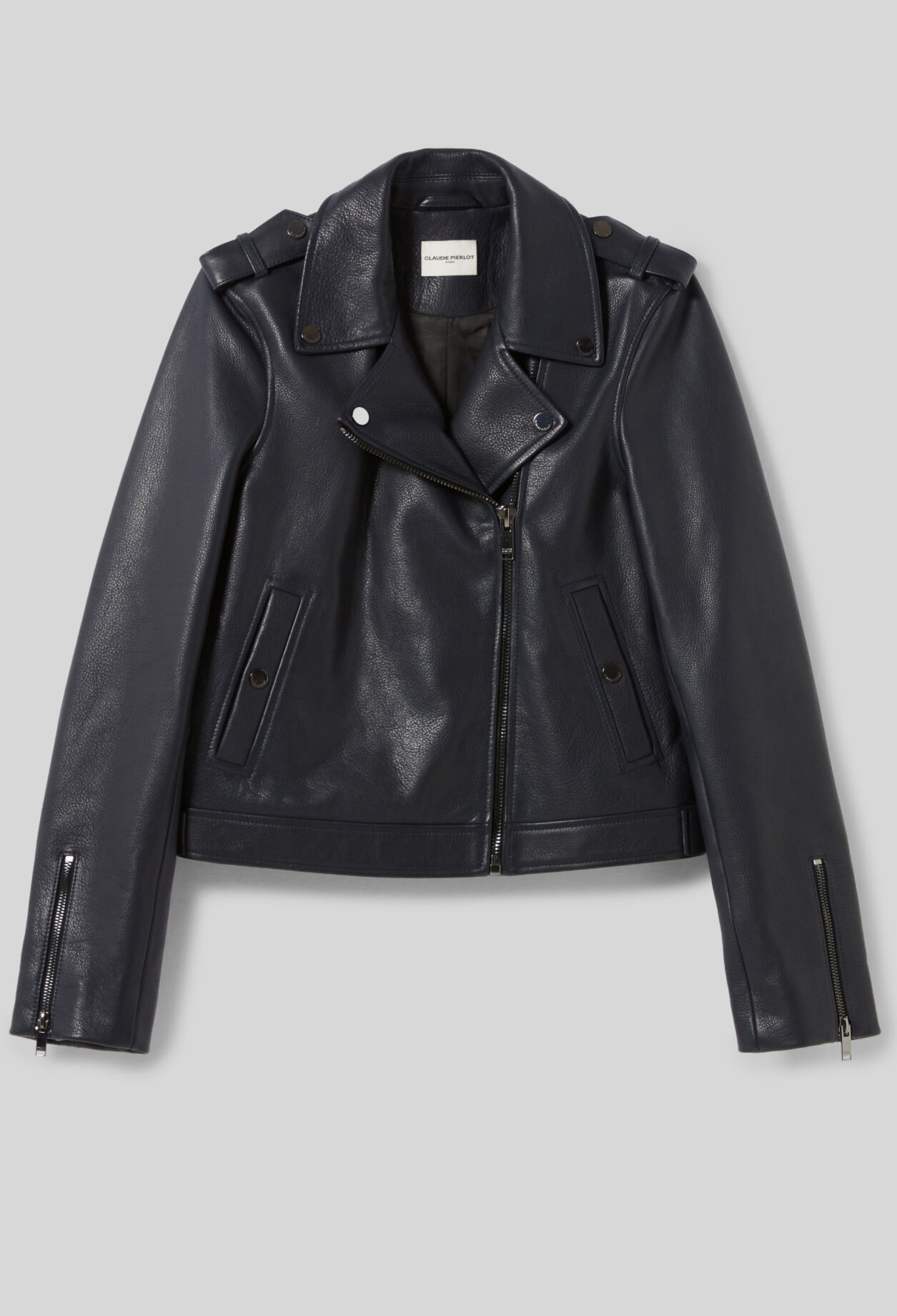 Black grained leather jacket
