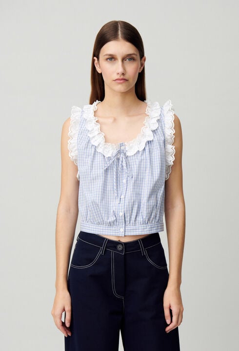 Lace checkered top