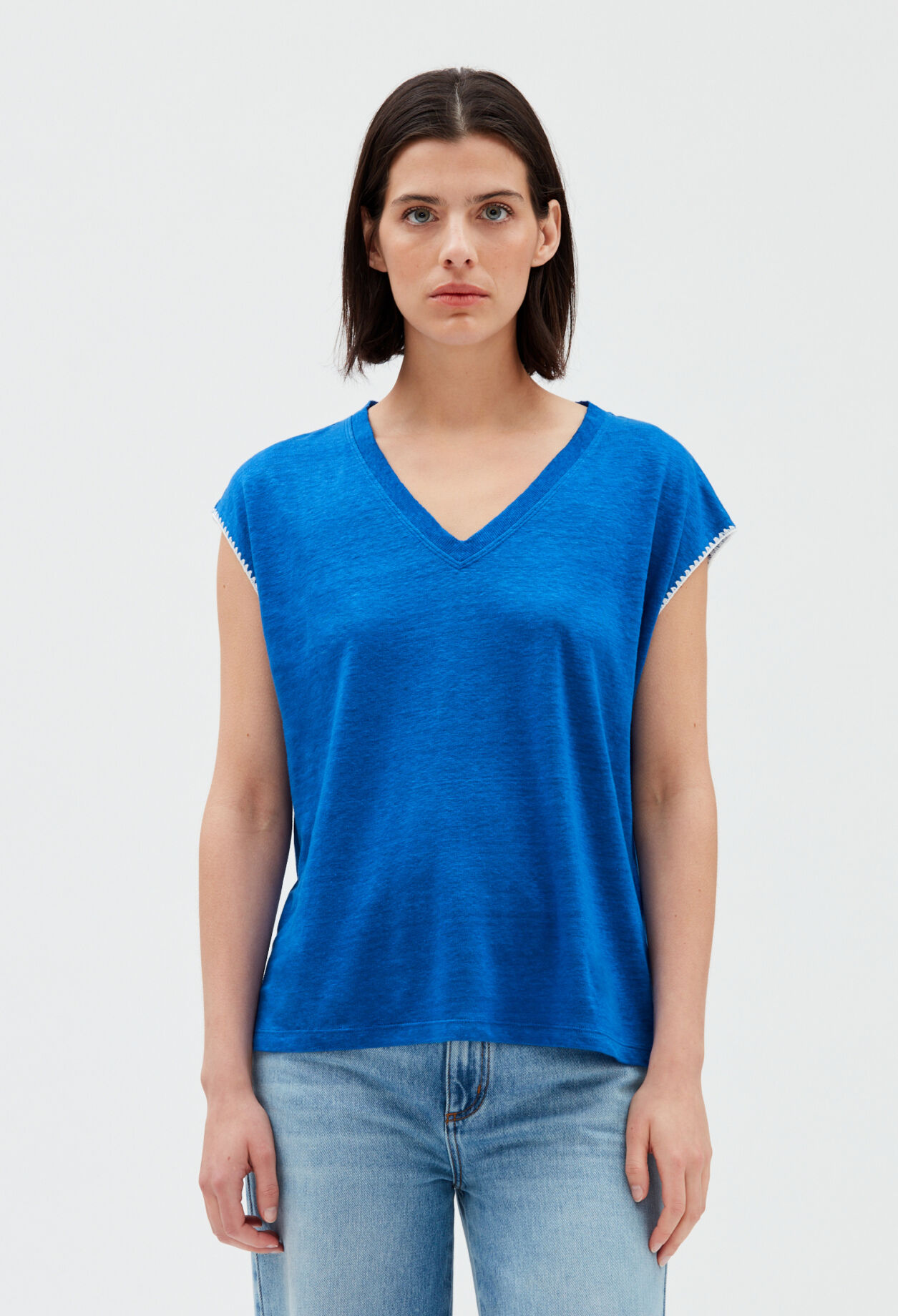 Blue linen T-shirt