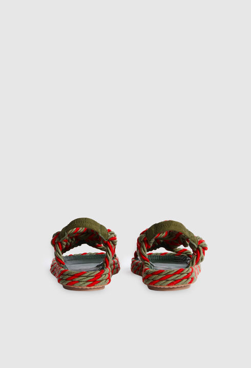 Bi-colour rope sandals
