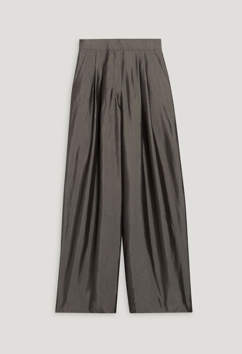 High-waisted grey trousers