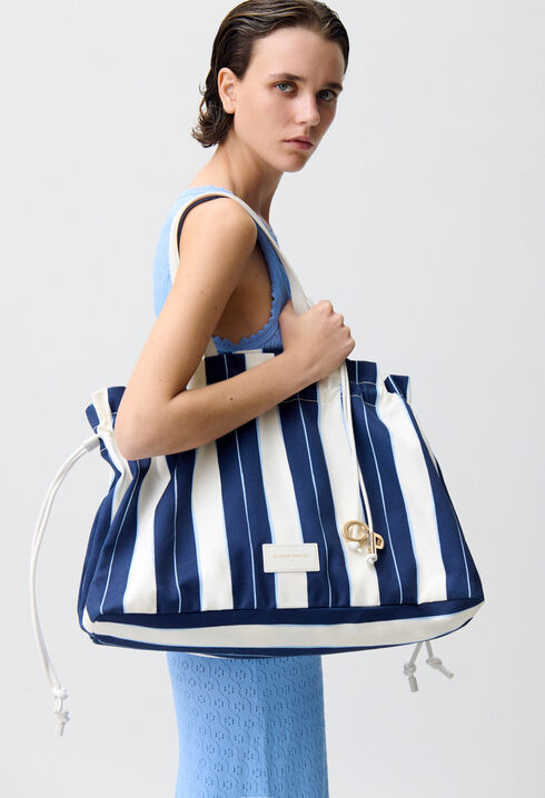 Large Striped Tote Bag
