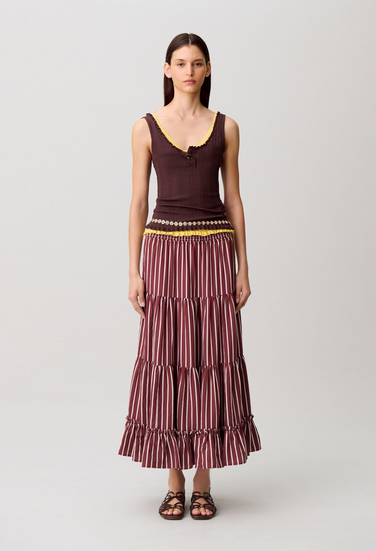 Striped maxi skirt
