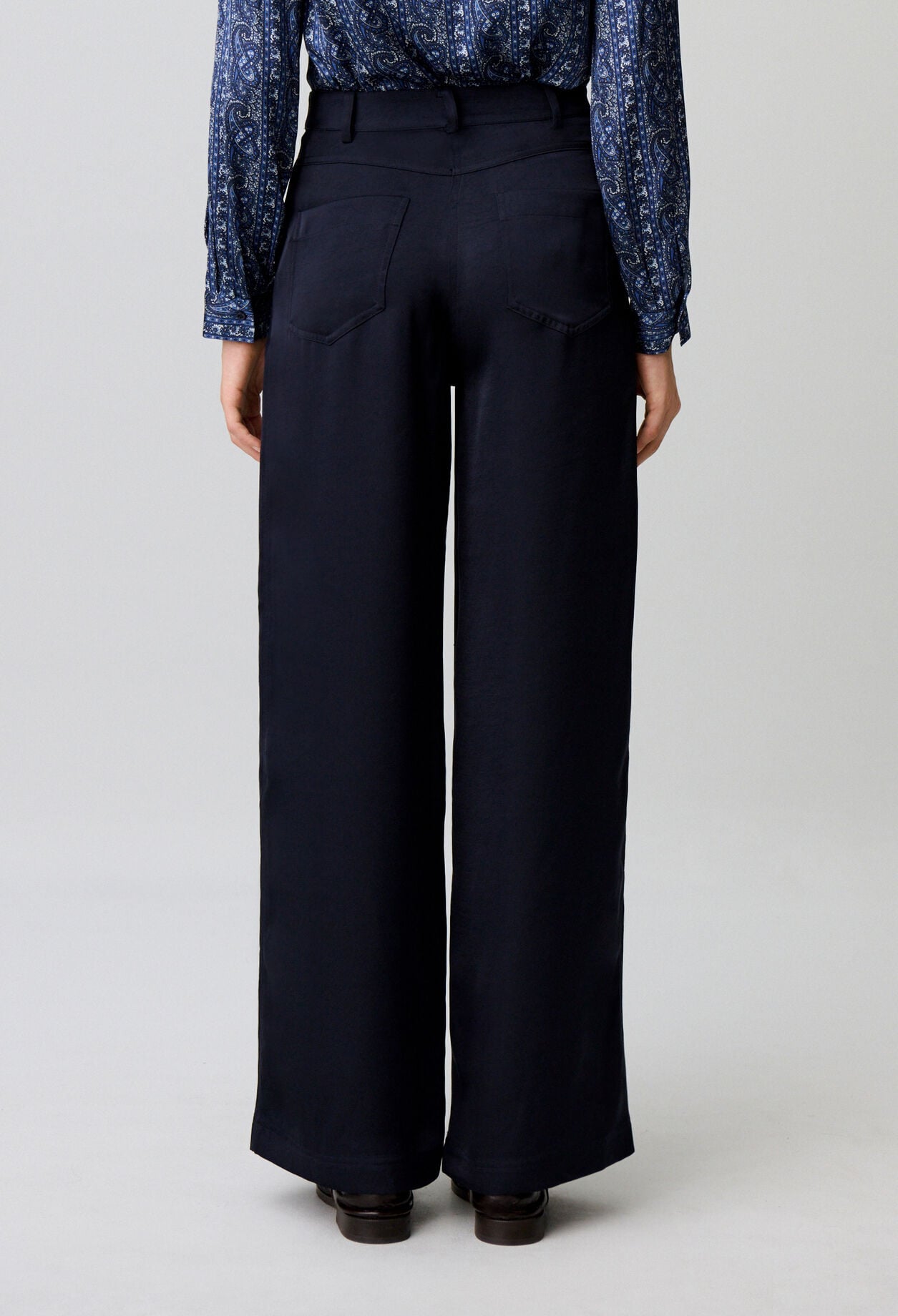 Straight satin trousers